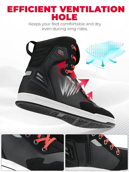 Motorcycle Summer Riding Shoes Men Riding Casual Short Boots  Anti-collision Reflective Protection Durable Equipments Moto Gear