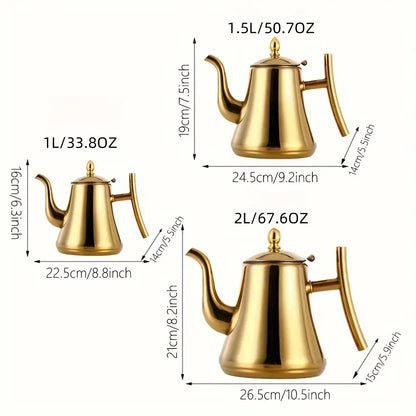 Coffee Pot Set with Filter - 1L/1.5L/2L Capacities Heat Resistant Tea Kettle for Restaurant  teapot Home Use -
