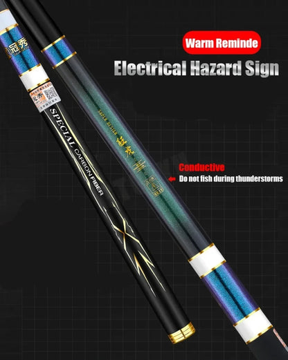 Telescopic Stream Rod 3.6M/4.5M/5.4M/6.3M/7.2M/8M/9M Carbon Reservoir Pond Fishing Rod Super Light Hard Fiber Hand Fishing Pole