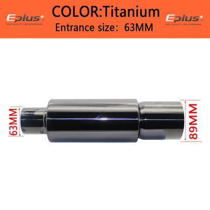 EPLUS Car&Motorcycle Exhaust Pipe Muffler Tail Pipe Universal High Quality Stainless Steel 51 57 63MM Exhaust End Output 89MM