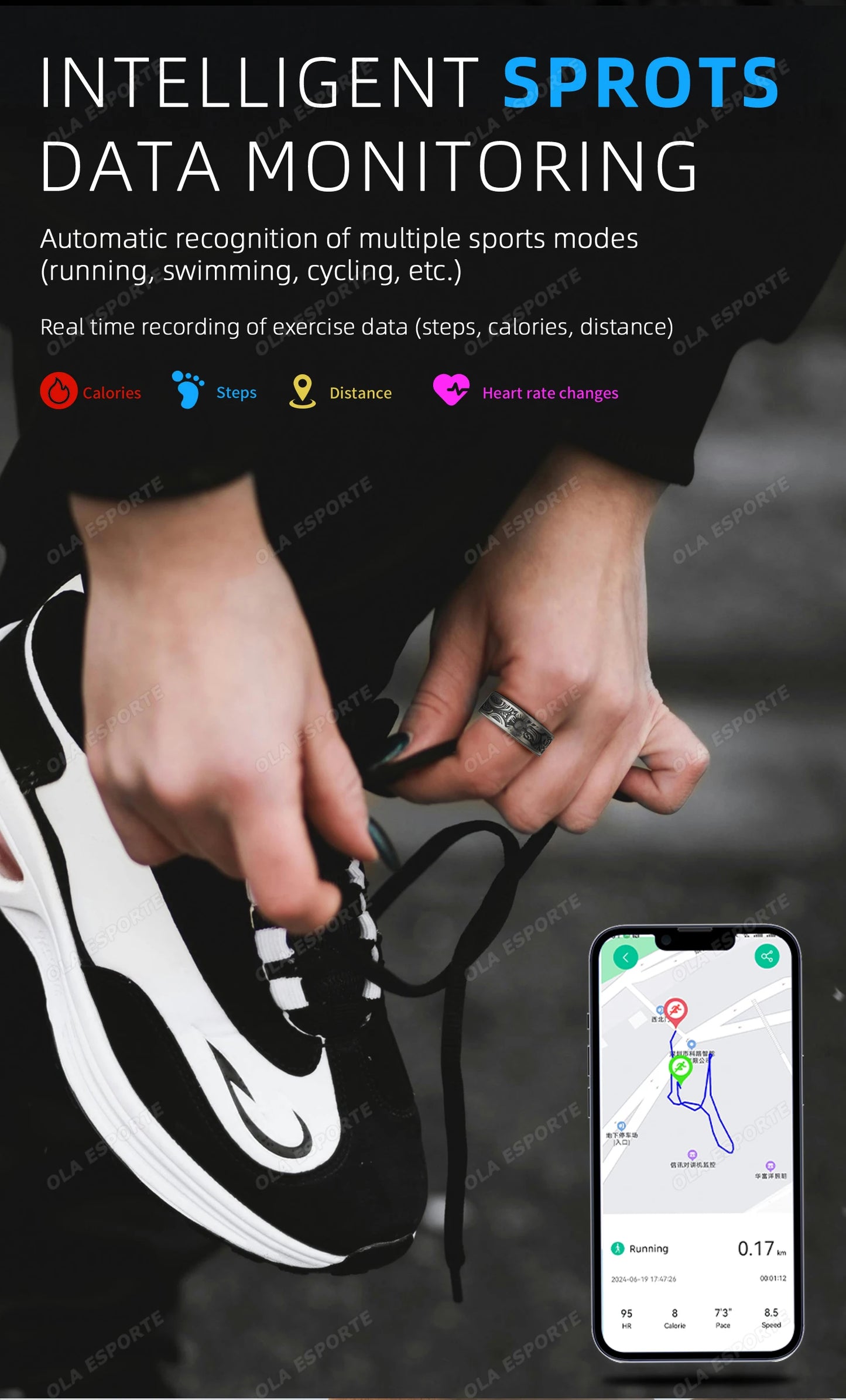 2025 New Smart Ring Men's and Women's Heart Rate Oximetry Sleep Monitor IP68, Multi-Sport Modes Finger Rings for Android and i0s