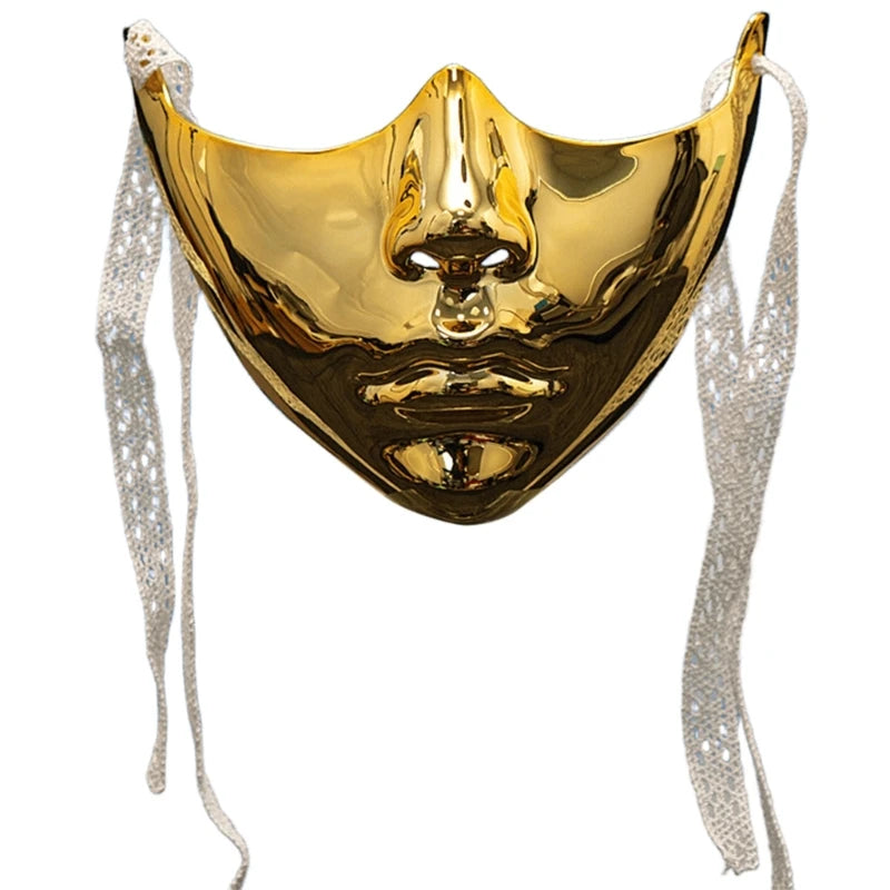 Unisex Masquerade Mask Beauty Mask Cosplay Mask Mechanical Half Face Mask for Carnival Halloween Dress up Party Mask
