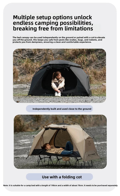 MOUNTAINHIKER 2026 Camp Bed Tent Single Outdoor Waterproof Multi-purpose Leisure Rainproof Camping Tent for Hiking And Travel