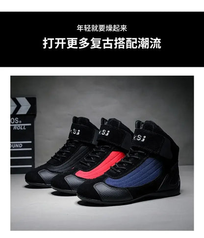 Outdoor Motorcycle Riding Shoes Anti Slip Go Kart Training Shoes Motorcycle Travel Off-road Shoes for Men Motocross Boots