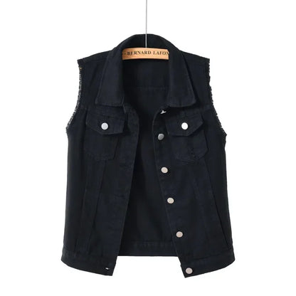 Coats Fashion Clothes Casual Vintage Elegant Sleeveless Denim Vest for Women Jacket Spring Streetwear Women Clothing Autumn