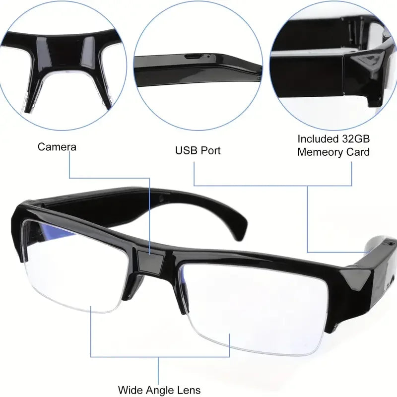 Portable 1080P HD Mini Glasses With Camera Video Recorder Wearable glasses Camera Outdoor Sports DV DVR Surveillance Camcorder