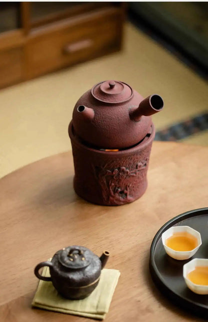 Antique Dunhuang Charcoal Tea Fire Stove Japanese Coarse Pottery Cooking Teapot Water Boiling Pottery Kettle Fire Warmer Wine