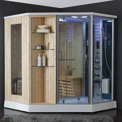Customization Hot Cheap Family Multi-function Sauna Wooden Steam Shower Room