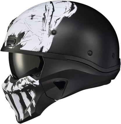 Covert X Open Face Half Shell 3/4 Mode Motorcycle Helmet Comm Ready Speaker Pockets DOT