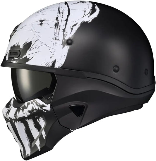 Covert X Open Face Half Shell 3/4 Mode Motorcycle Helmet Comm Ready Speaker Pockets DOT