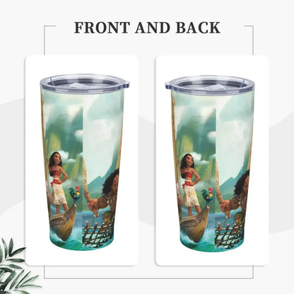 Moana and Pua Cartoon Movie Insulated Tumbler with Straws Stainless Steel Coffee Mugs Double Wall Car Bottle Cups 20oz