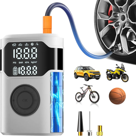 Portable Tire Inflation Pump -150PSI Cordless Tire Inflation Pump with 5x Speed Increase and Digital Pressure Gauge