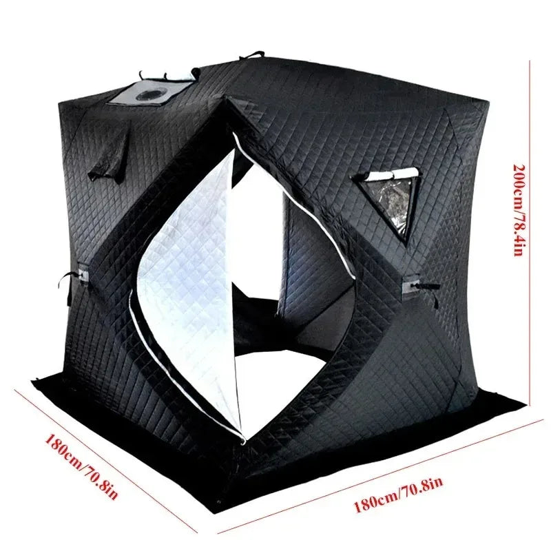 Tente de sauna mobile extérieure carrée portable, adaptée à la randonnée  camping en hiver, avec fonction d'isolation thermique