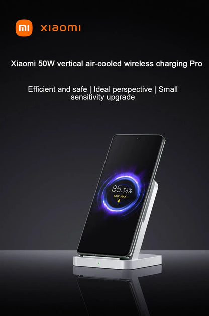 Original Xiaomi 50W Wireless Charger Pro Vertical Air Cooling Fast Charging For Xiaomi 13/12/11/10 Series For iPhone