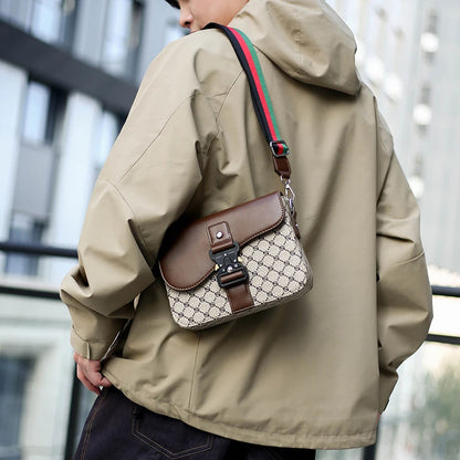Fashionable Jacquard Pattern Men's Crossbody Bag High-End Casual Shoulder Bag for Commuting Business Waterproof Daily Sling Bag