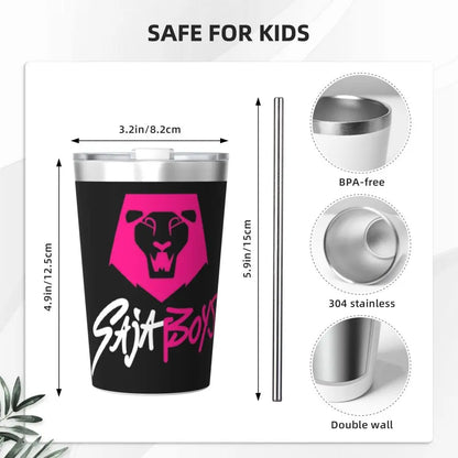 Mystery Saja Boys Kpop Demon Hunters Tumbler With Straw For Kids Stainless Steel Travel Mugs Double Wall Vacuum Insulated 12oz