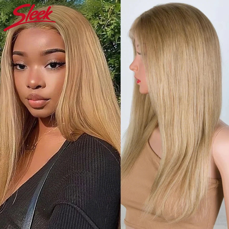 Sleek Straight Lace Front Wigs 13x6x1 Lace Part Human Hair Wig For Women Transparent Lace Highlight Blonde Big Sale Remy Hair