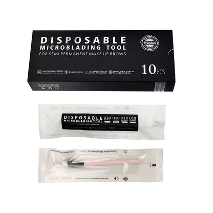 10/50Pcs Disposable Microblading Pen 18U Permanent Makeup Eyebrow Manual Tattoo Pen