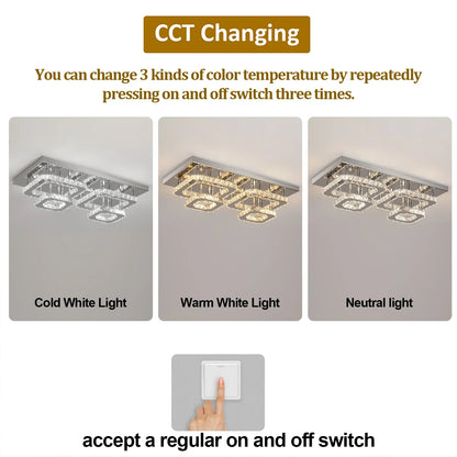 Crystal Ceiling Light Modern Crystal Led Chandelier Luxury Pendant Lighting  Home Decor Lamp Living Room Indoor Fixture Bedroom