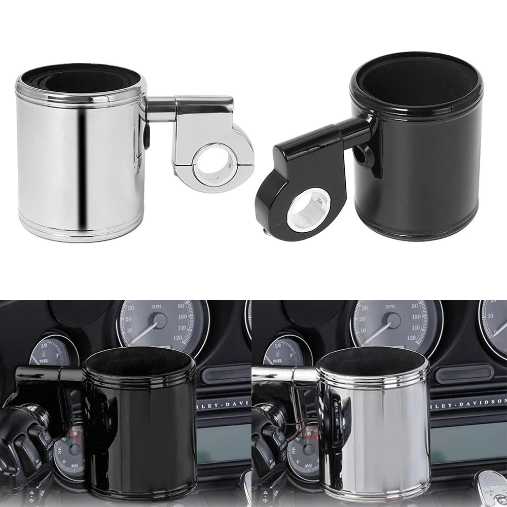 ABS Motorcycle Adjustable Cup Holder Handlebar Drink Bottle 22mm-32mm For Universal Harley Touring Road Glide Softail Sportster