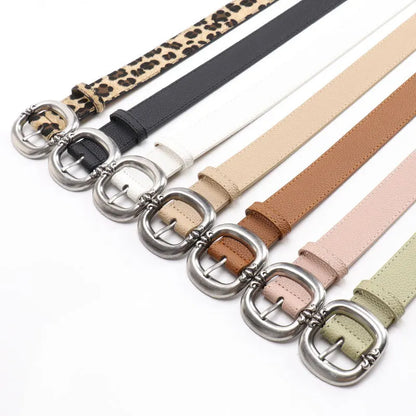 Leopard Print Belt Women's Fashion Casual Versatile Jeans Accessories Girdle Gothic Retro Pu Leather Pin Buckle Waistband