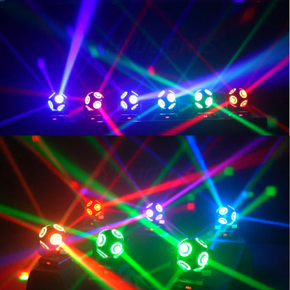 2pcs LED Moving Head Football Light 8x15W RGBW 4in1 With Halo RGB 360 ° Infinite Rotation Beam Strobe Dj Bar DMX512 Stage Effect
