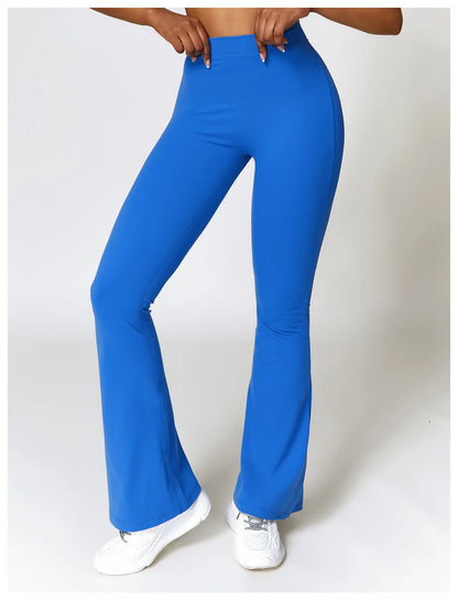 Gym Fitness Sports Flared Pant Dance Trousers Women V-shaped Hip Yoga Pants Flare Leggings Women High Waist Wide Leg Pants Women