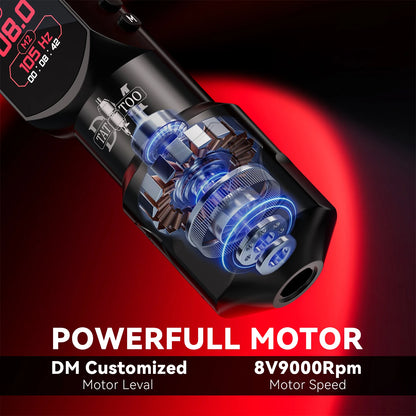 DM New Red-Dragon Wireless Tattoo Machine LED LargeScreen Customized Motor Wireless Tattoo Power Tattoo Gun For Permanent Makeup