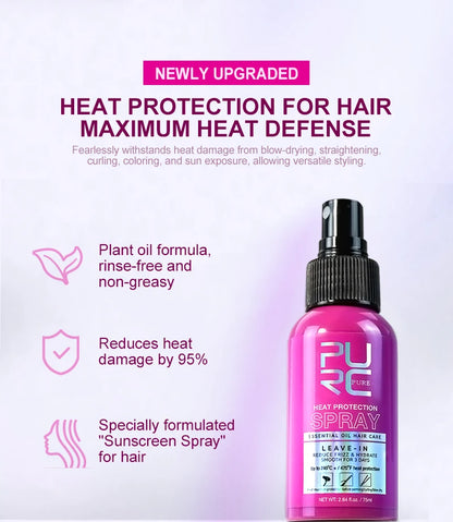 PURC Argan Oil Heat Protection Spray Smoothing Prevent Frizz Dry Hair Treatment Professional Hair Care Products