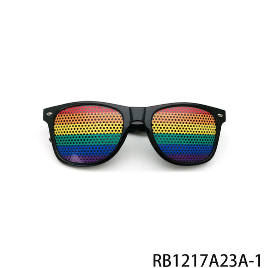 PESENAR Pride Month LGBTQ+ Rainbow Perforated glasses - Vibrant Pride Statement Eyewear for Celebration