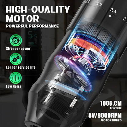 XNET Nebula Wireless Tattoo Machine Full Kit Custom Motor 1600mAh Battery 7 Strokes Dot Tattoo Pen For Beginner For Tattoo Art