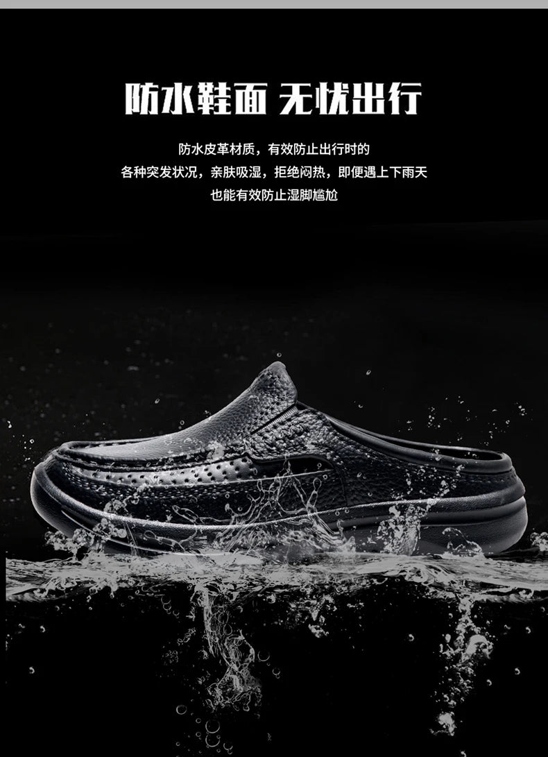 New Fashion Sandals High Quality Slippers Soft Sole Beach Sandals Men Slip On Driving Shoes Chef Shoes Breathable EVA Shoes