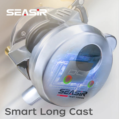 SEASIR DC Alloy ALL-metal Round reel DC Drum Digital Control Ultralight 166g Saltwater Metal Guide Baitcast Fishing Reel