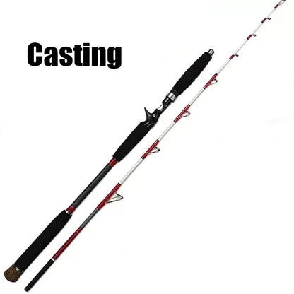 1.6M Saltwater Offshore 100-300g Casting/Spinning Carbon Fiber Boat Fishing Rod Portable Travel Fishing Rod EVA Handle Surf Rod
