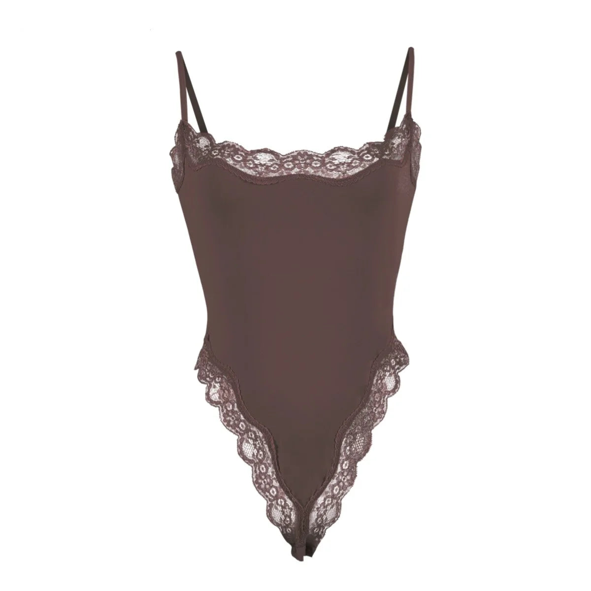 Women Lace Bodysuit Sexy Square Neck Sleeveless Cami High Leg Thong Bodysuit Body Suits Tank Tops Leotard Going Out