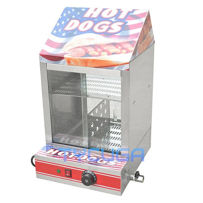 Commercial Hot Dog Warmer Cabinet Stainless Steel Display Heater 1200W Food Warming Showcase With Temperature Control for Food