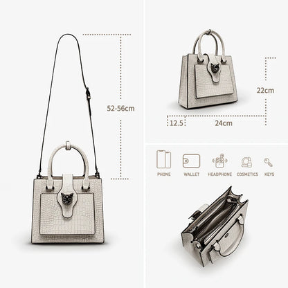 2024 NEW WOMEN'S HANDBAGS BUSINESS LADY GENUINE LEATHER ORIGINAL LUXURY BRAND DESIGNER OFFICE FEMALE BAGS CROSSBODY CAT PURSE