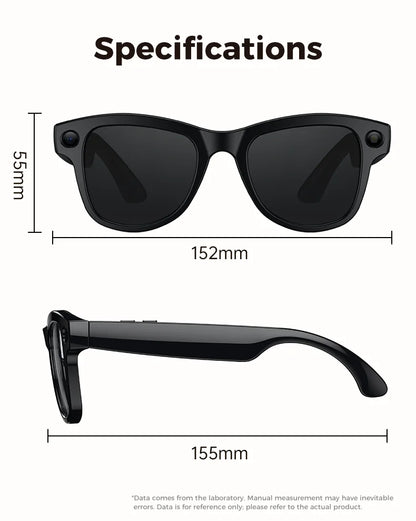 2026 New 800W Camera 3600mAh Portable Charger Smart Glasses 100+language Translation Bluetooth Call Music Player AI Chat Glasses