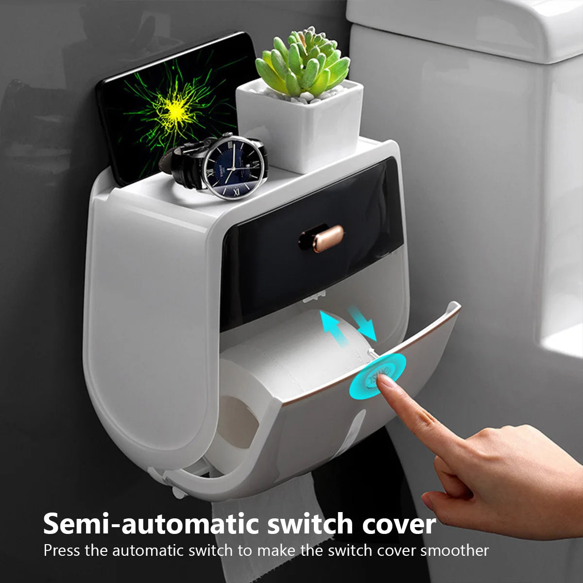 Portable Toilet Roll Paper Holder Plastic Waterproof Double Layer Paper Dispenser For Toilet Storage Box Bathroom Accessories