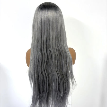 13x4 Lace Frontal Pink Straight Human Hair Wig 26 28inch 250 Density Pre Plucked Red Hair Wig Grey Lace Front Wigs for Women