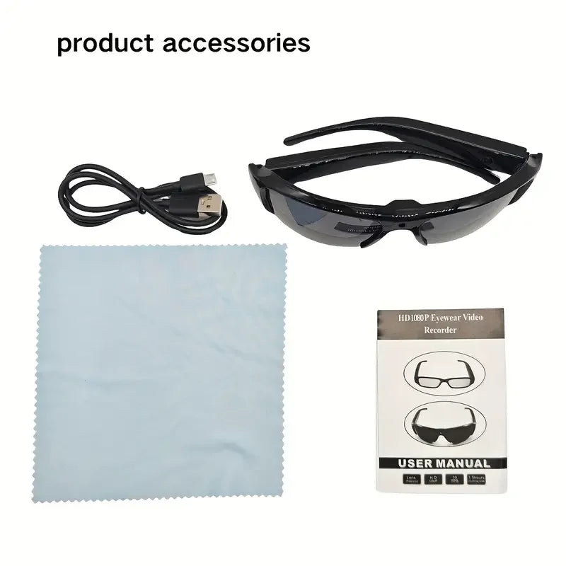Portable 1080P HD Mini Glasses With Camera Video Recorder Wearable glasses Camera Outdoor Sports DV DVR Surveillance Camcorder