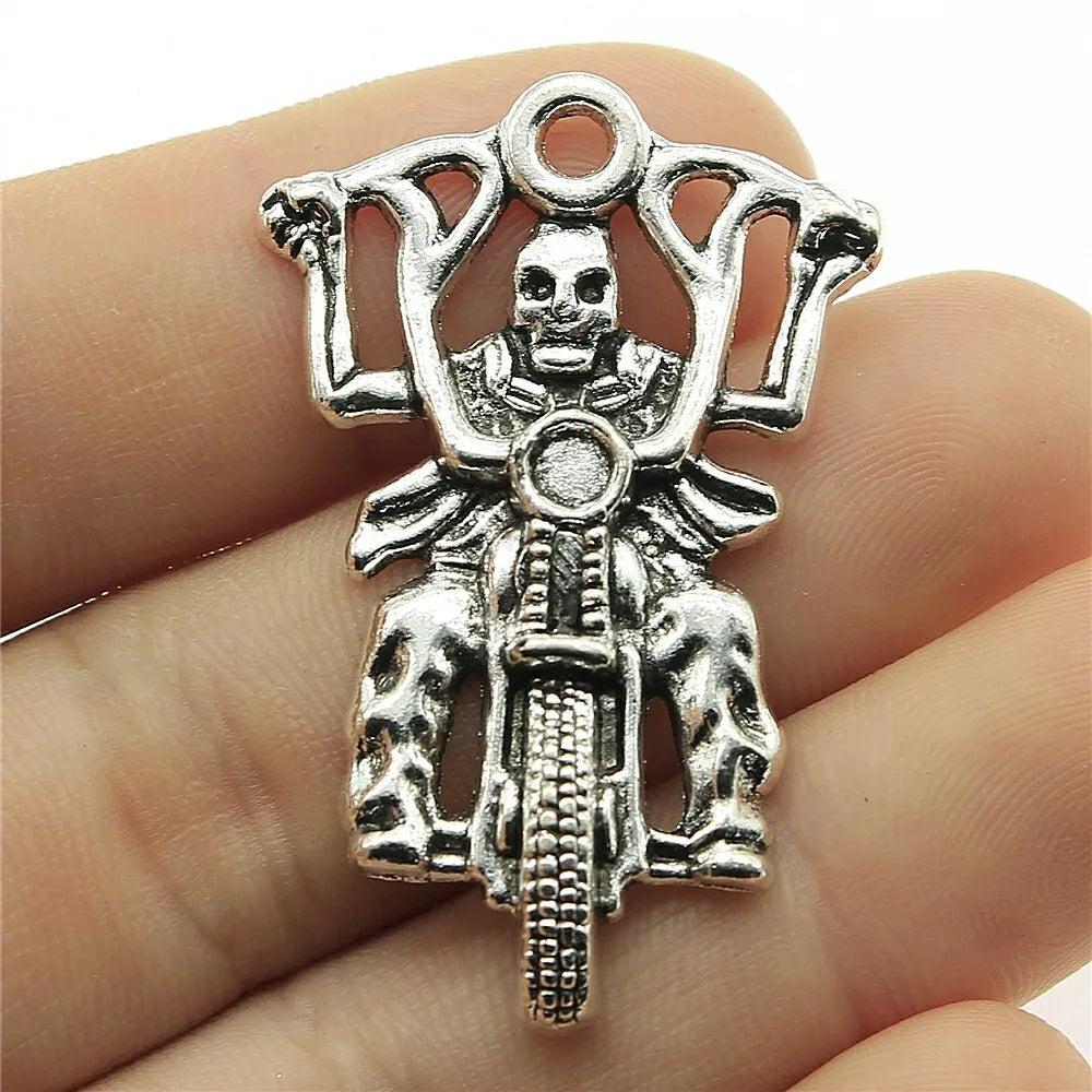 30Pcs/Bag 10 Styles Antique Silver Color Skull Skeleton Charms Pendant Diy Jewelry Accessories For Jewelry Making
