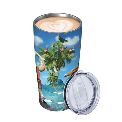 Moana and Pua Cartoon Movie Insulated Tumbler with Straws Stainless Steel Coffee Mugs Double Wall Car Bottle Cups 20oz