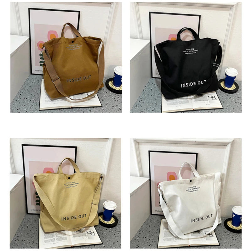 High Quality Canvas Men and Women Simple Cross-body Bag Wash Canvas Thick Handbag Large Capacity Arts Students Package Satchel