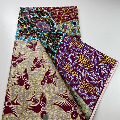New African Wax Print Fabric Ankara Kitenge Pagne Loincloth Batik Wholesale Golden Glitter Grand 100Cotton Material For Sew 6yar