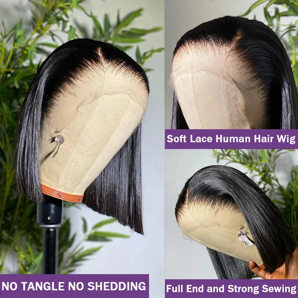 2026 New 4x4 13x4 Lace Front  Bone Straight Wigs Cheap Short Bob Wig Brazilian Preplucked Lace Frontal Wigs 100%