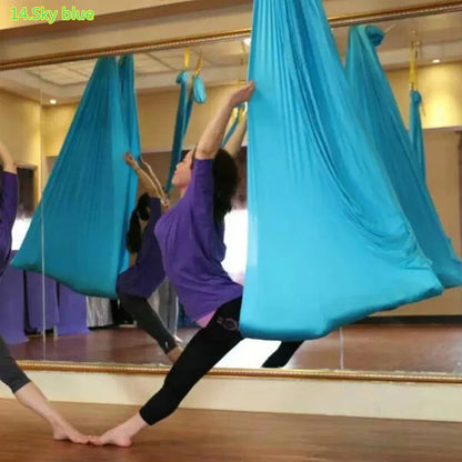 12m Aerial Silks Flying Trapeze Aerial Silk Yoga Hammock Swing GYM Home Outdoor Fitness Anti-Gravity Body Building Pilates Belt