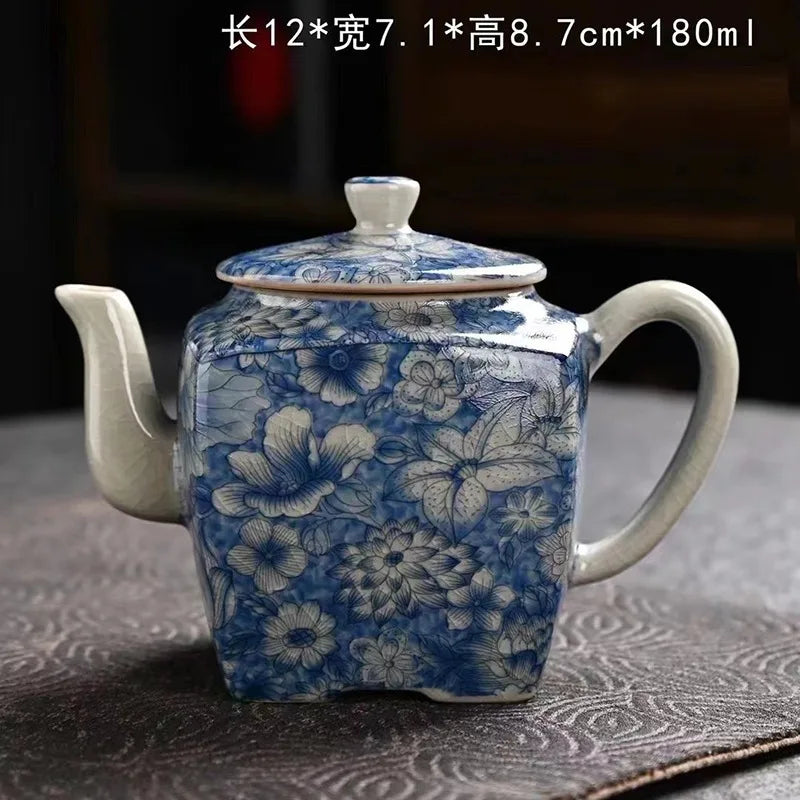 Vintage Teapot Ceramic Dragon Tea Kettles Home Office Kungfu Teaware Cups Set Chinese Tea Infuser Handmade Teacups