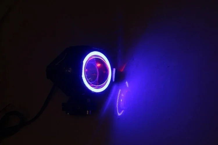 Super Bright Mini LED Motorcycle Headlight Work Light Angel Eye Headlamp Fog Spotlights Driving Lamp with ON/OFF Switch