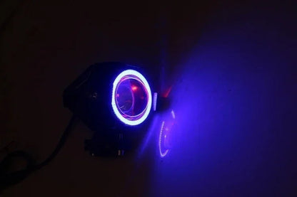 Super Bright Mini LED Motorcycle Headlight Work Light Angel Eye Headlamp Fog Spotlights Driving Lamp with ON/OFF Switch